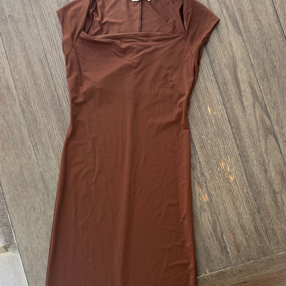 Zara Chocolate Brown Midi Dress